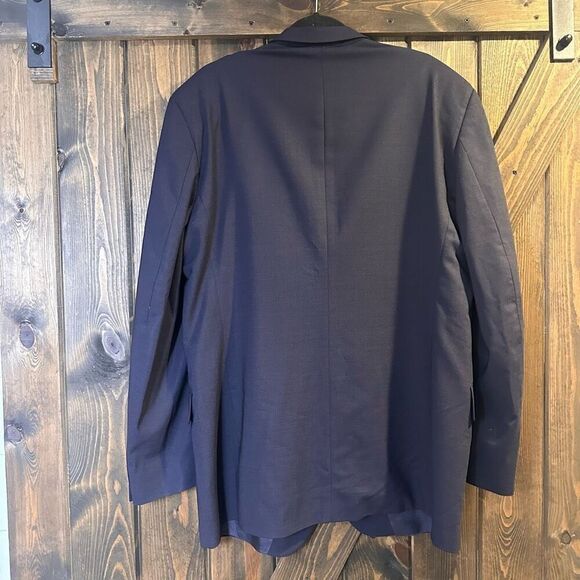 John Weitz  Navy Blue Wool 2 Button Sport Coat Blazer - Picture 2 of 4